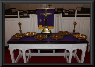 Church offering table